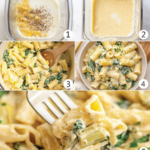 Creamy Cheesy Penne with Cherry Tomatoes, Spinach, and Broccoli